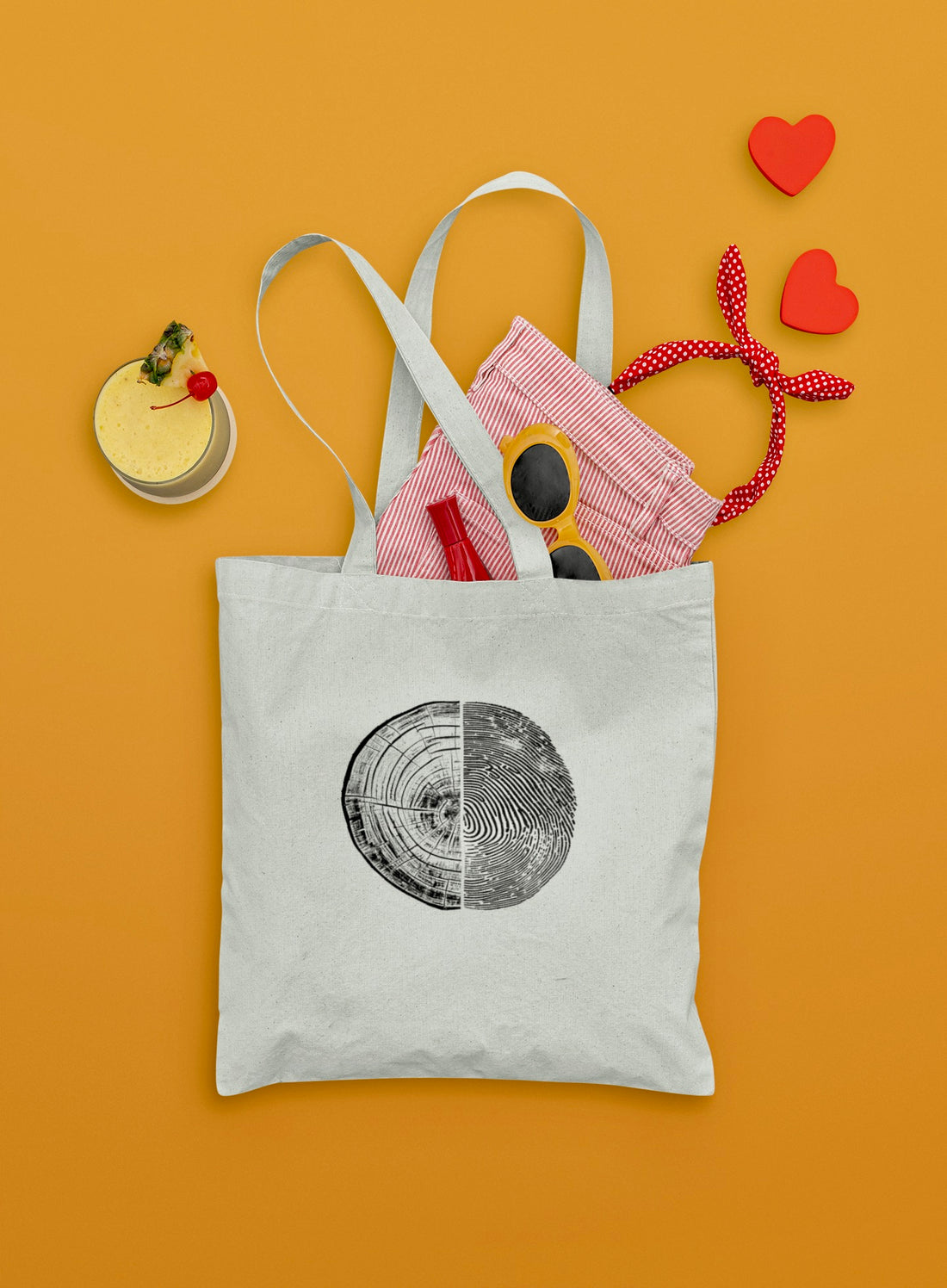 Tree Rings Recycled Tote